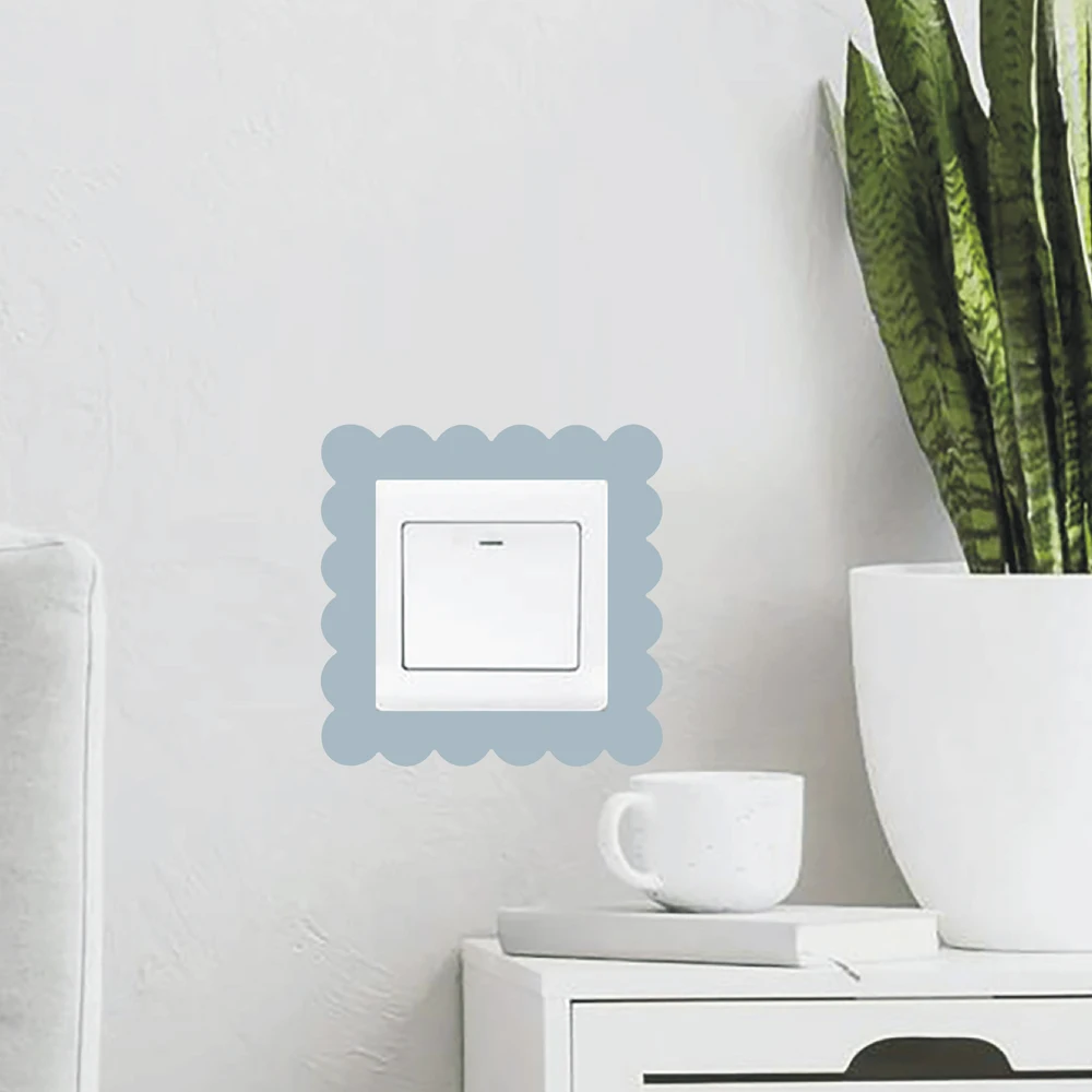Scallop Border Light Switch Sticker  Plug Socket Decal Bedroom Living Room Kitchen Home Wall Decor