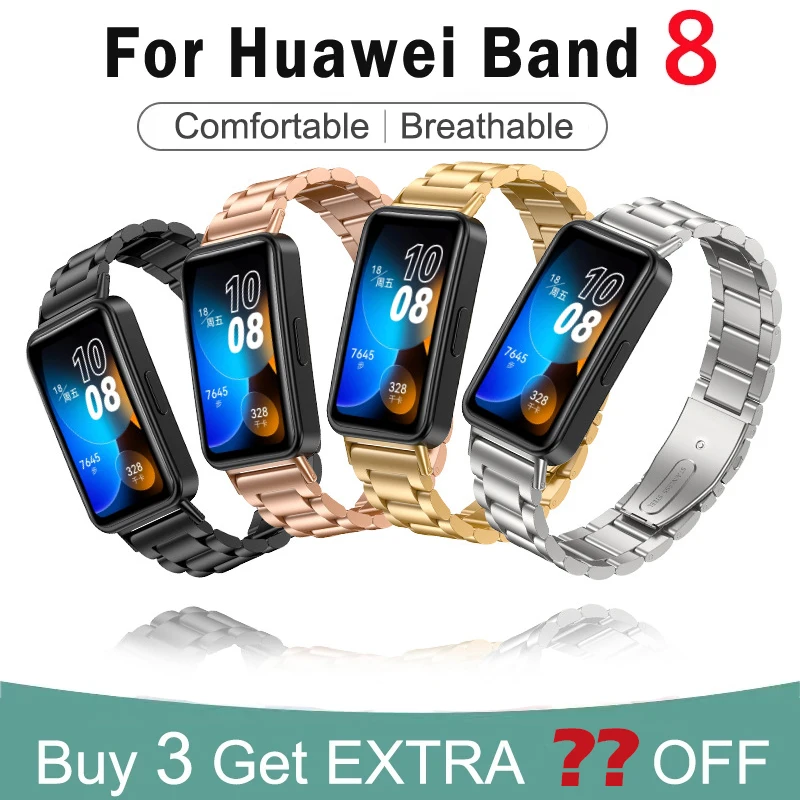 Metal Loop Strap For Huawei Band 8 Stainless steel Replacement Bracelet For Huawei Band8 Smart Wristband Accessories