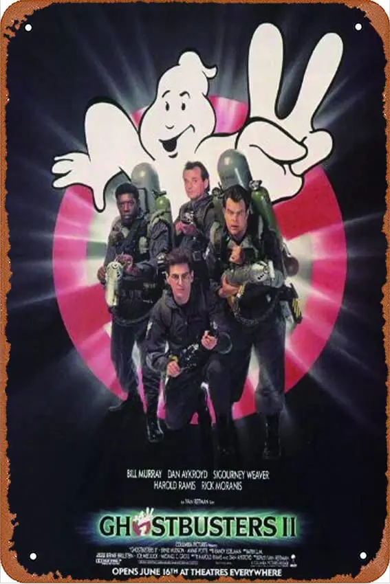 Ghostbusters 2 _ 1989 _ movie poster Vintage Metal Tin Sign for Men Women,Wall Decor for Bars,Restaurants,Home,Cafes Pubs,