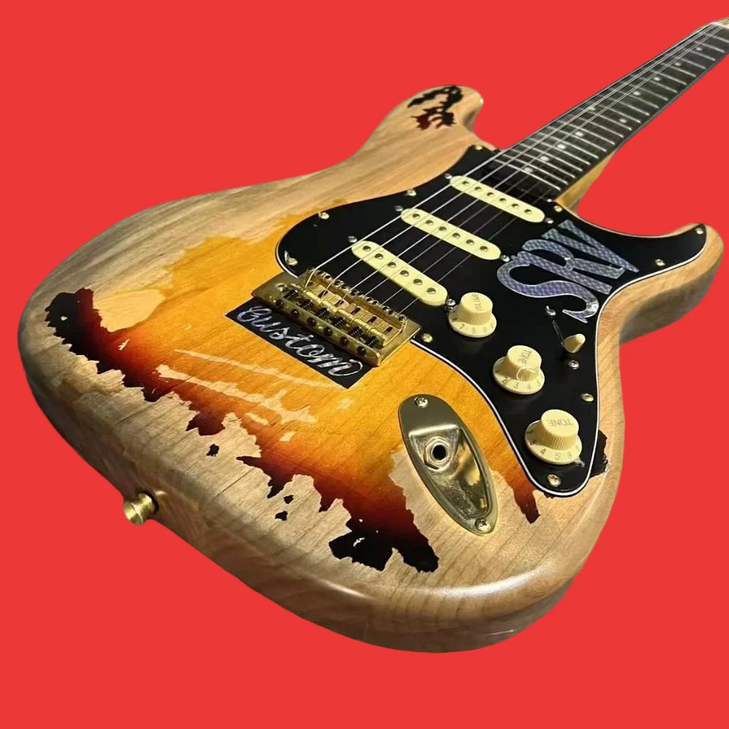 

2026 Лидер продаж, винтажная гитара Sunburst Color, корпус из ольхи, версия, 6 струн