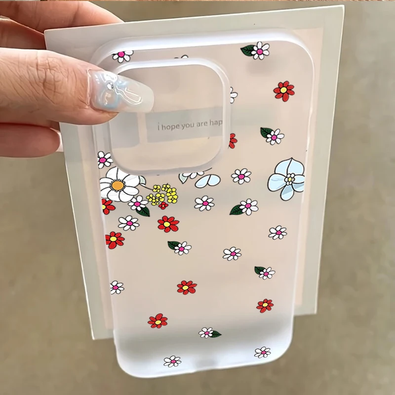 Чехол для телефона с принтом цветов и листьев для iPhone 17 16 15 14 13 12 11 Pro Max, прозрачный чехол для iPhone Air XS X XR 7 8 Plus, матовый чехол-футляр