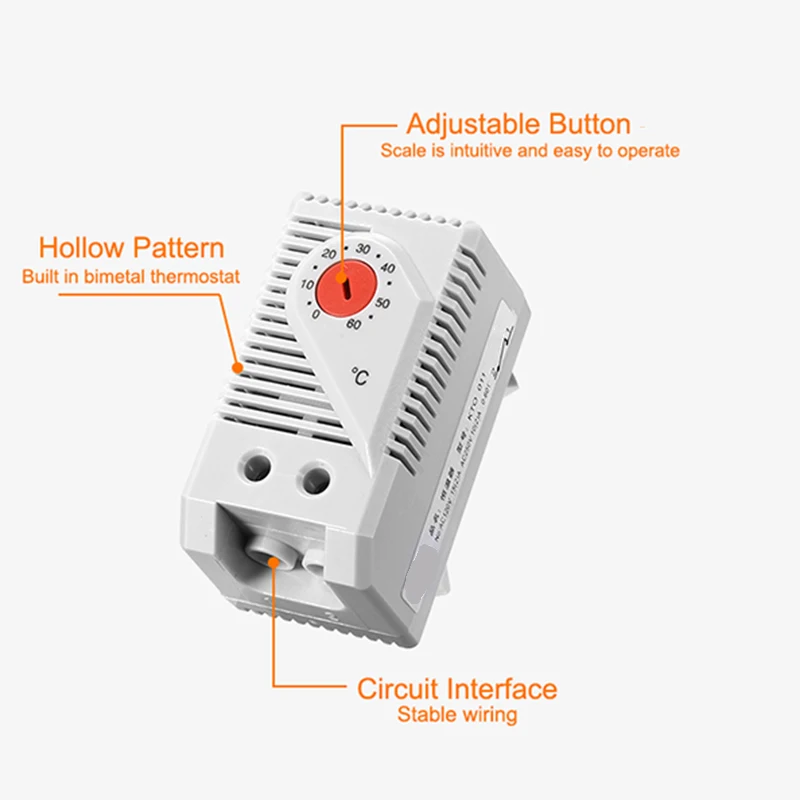 Mechanical Thermostat, KTO011 0-60Celsius Adjustable Compact Normally Close(N.C) Temperature Controller Switch,Red