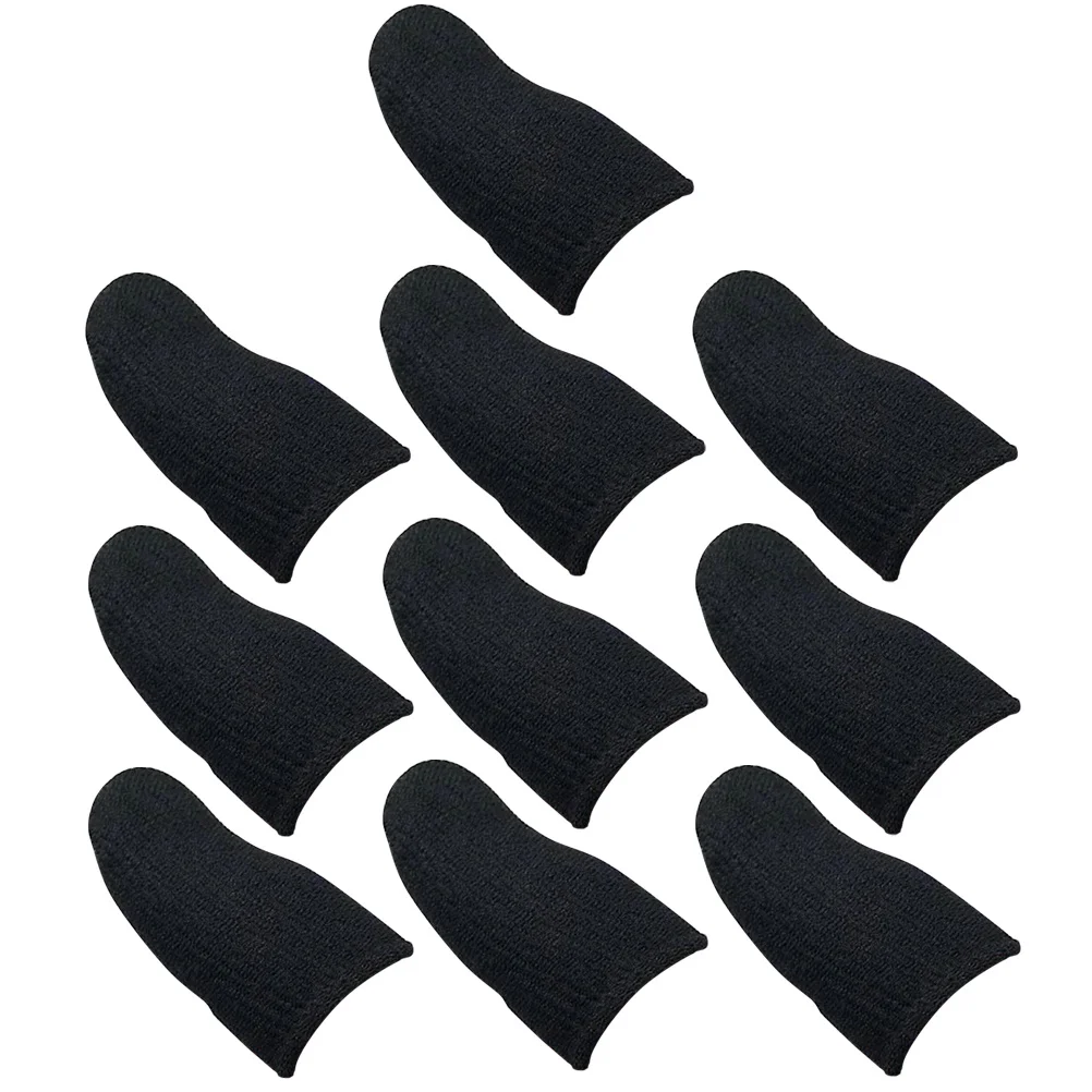 10 pcs Game Finger Sleeve Anti-Sweat Oil-Proof Non-Slip Conductive Fiber Touch Screen Cover For Mobile Phone Gaming Accessory