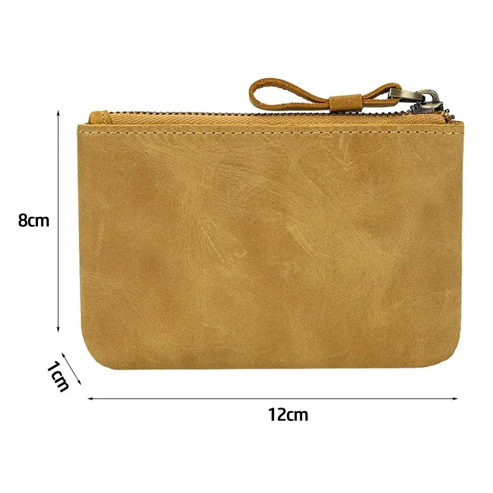 Tarjetero de cuero genuino para monedas, Mini monedero de cambio corto, carteras de embrague, regalos de moda