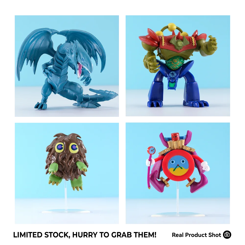 

​Authentic Yu-Gi-Oh! Blue-Eyes White Dragon & Gate Guardian Time Wizard & Kuriboh PVC Articulated Action Figure Collectible​ Toy