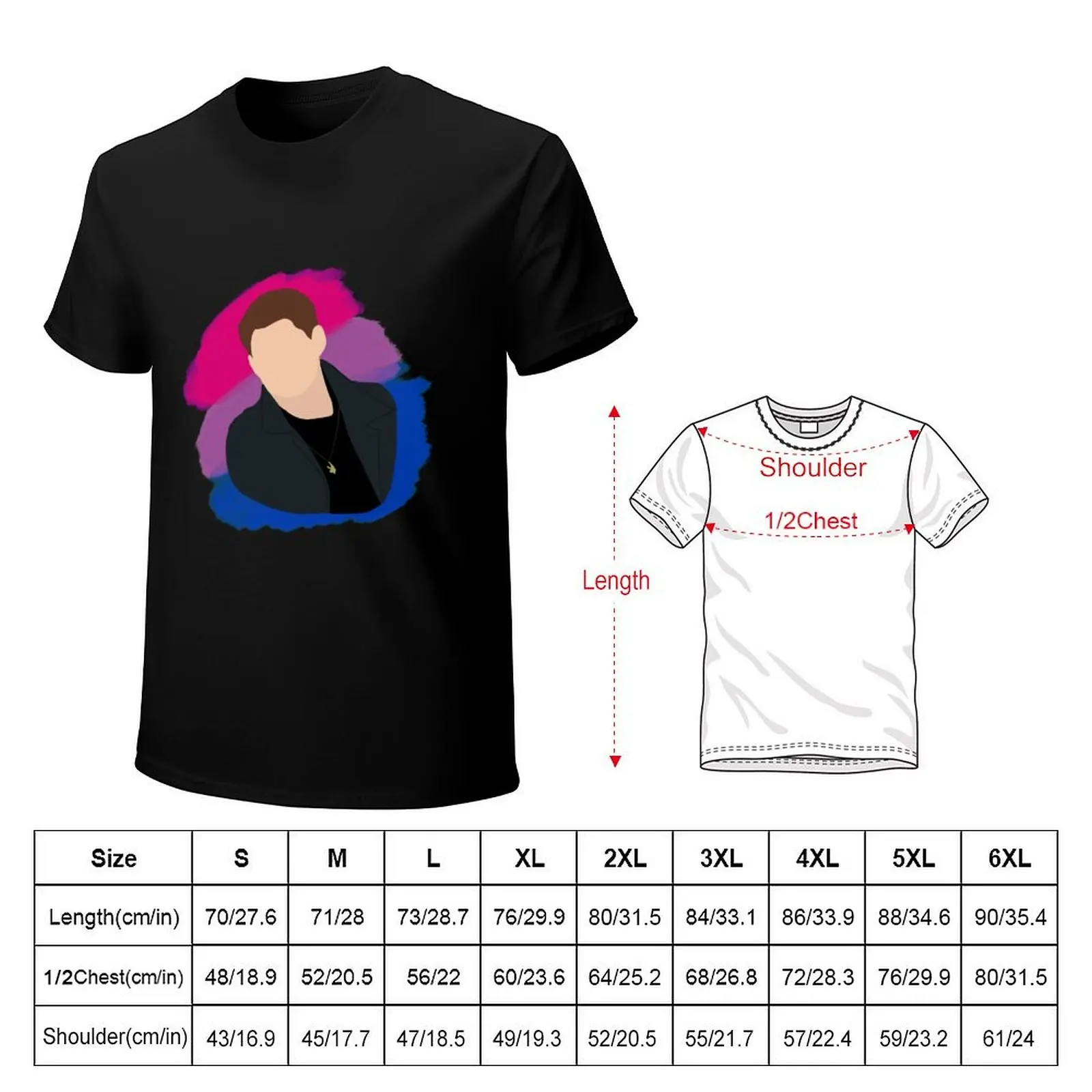 Dean Winchester Bisexual Flag T-Shirt Large Size Basic Casual T-Shirt
