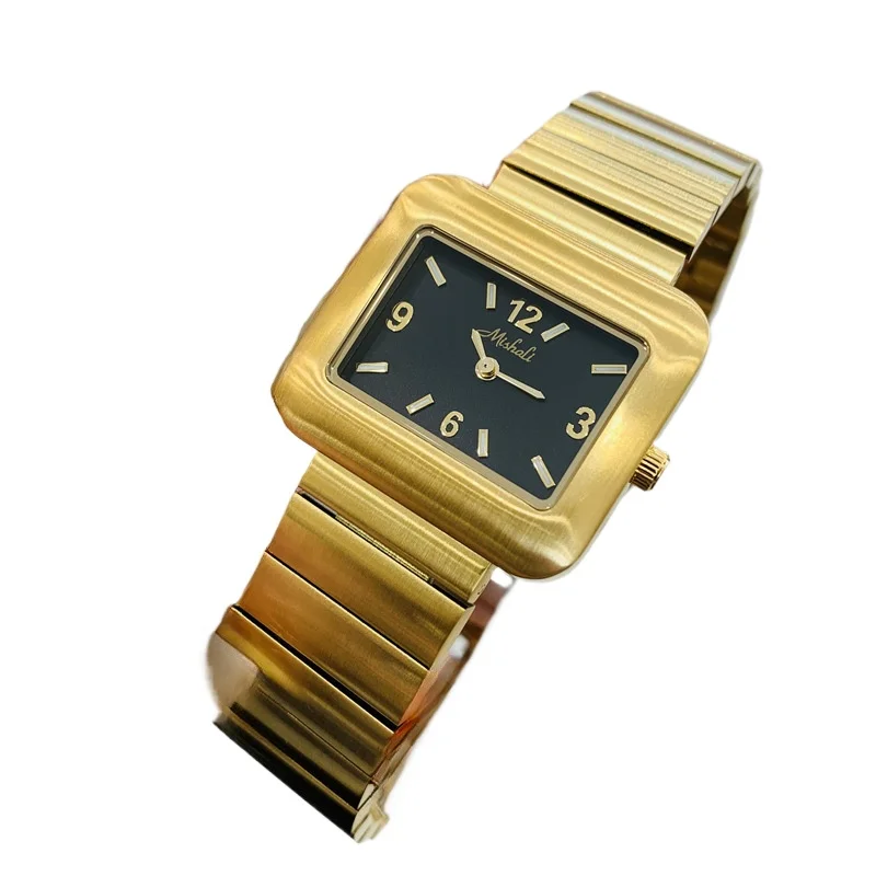 Newsimple and elegant women's watchtrendy square classic stainless steel automatic waterproof quartz women's watch birthday gift