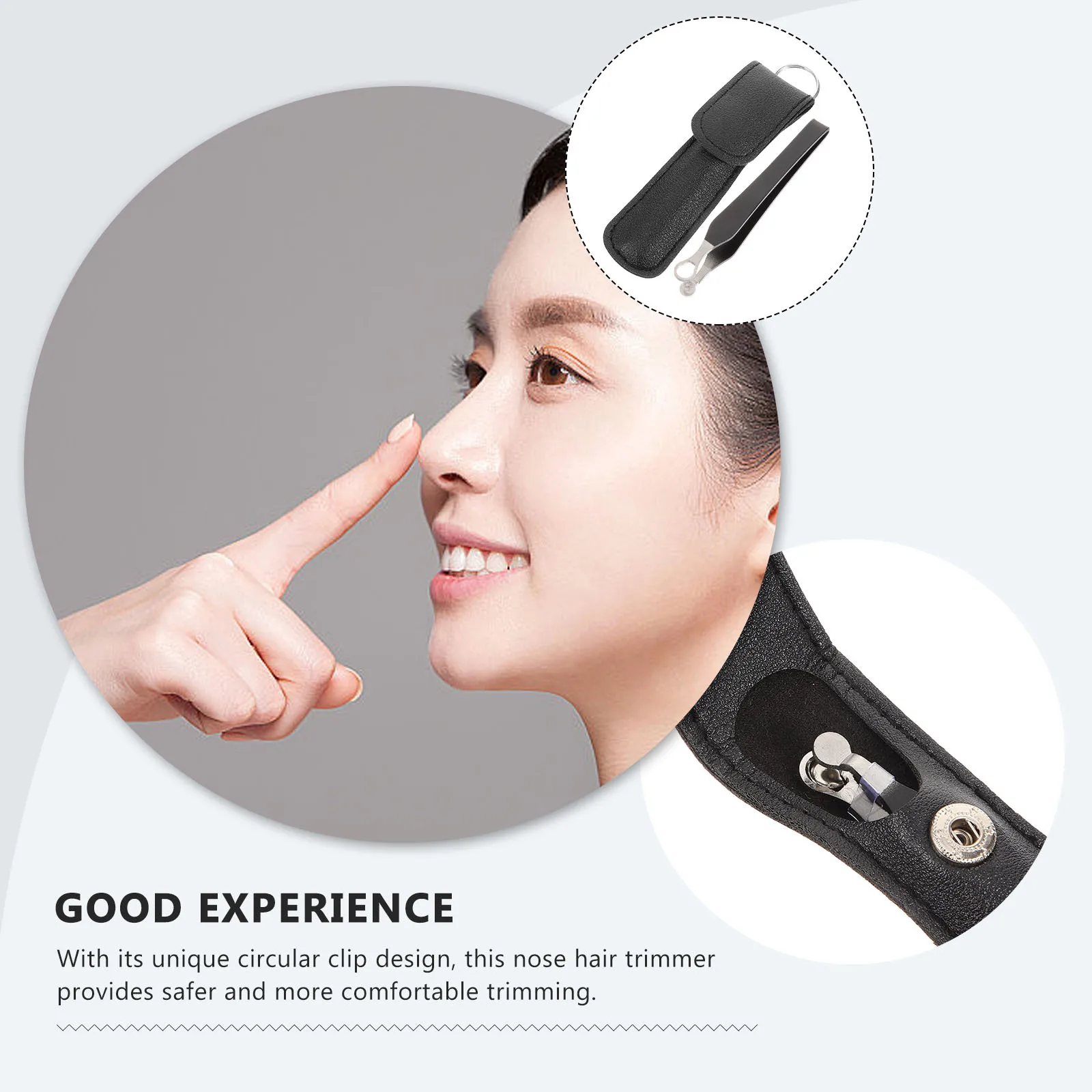 مجموعة واحدة من ماكينة تشذيب شعر الأنف من الفولاذ المقاوم للصدأ، متعددة الأغراض، ماكينة قص الحواجب والشارب، تصميم دائري، تخزين متين