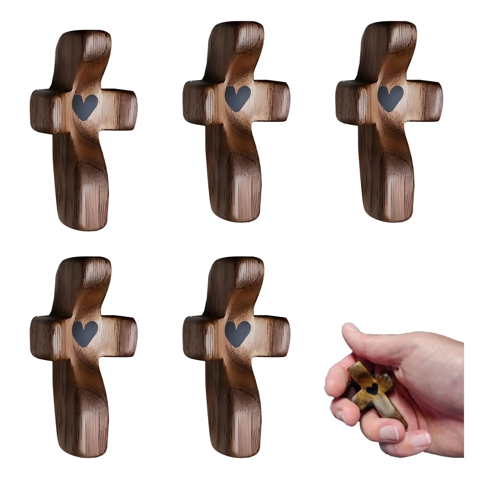 Crosses for My Heart, encouraging the gift of small wooden crosses for religious gifts for Christians praying for church gifts