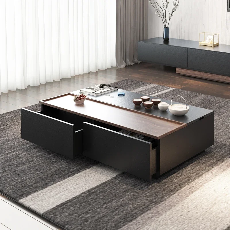 Nordic lifting coffee table TV cabinet combination size multi-functional simple modern living room storage creative tea table