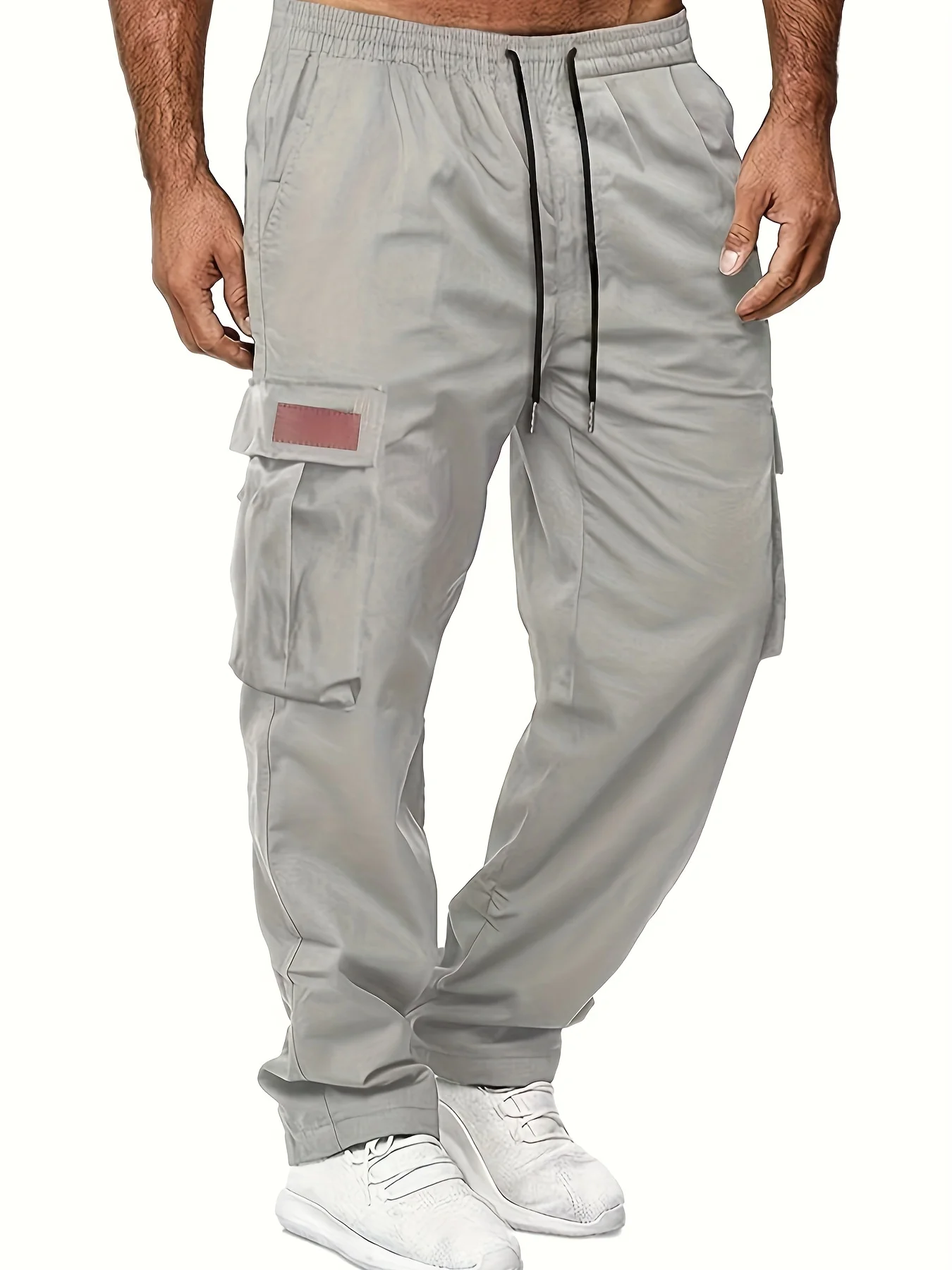 

2024 Amazon, летние новые мужские рабочие брюки, повседневные брюки с несколькими карманами на шнуровке в европейском и американском стиле