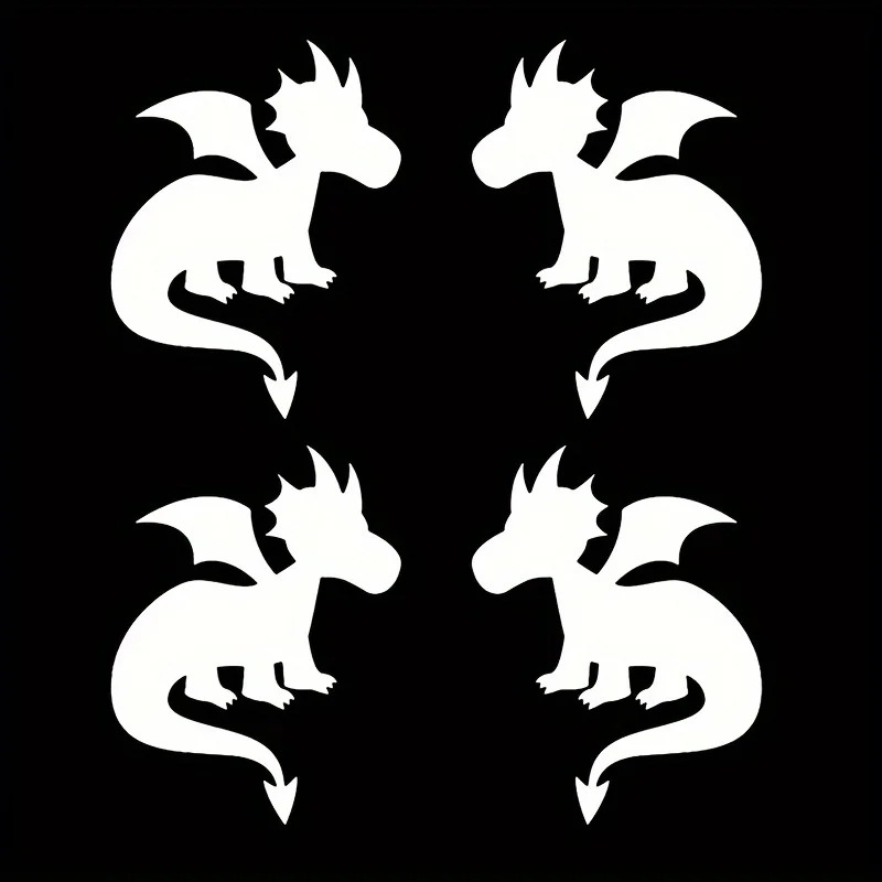 

4 шт./компл. «Очаровательная наклейка с драконом — идеально подходит для автомобильных зеркал, чехлов для телефонов, скейтбордов, журналов для Fantasy Vibe»