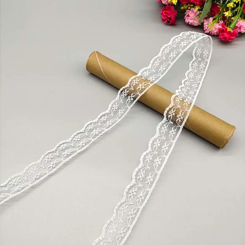 Wholesale 10 Yards White Lace Ribbon Lace Trim Fabric DIY Embroidered Lace trimmings for Sewing Accessories African Fringe Lace