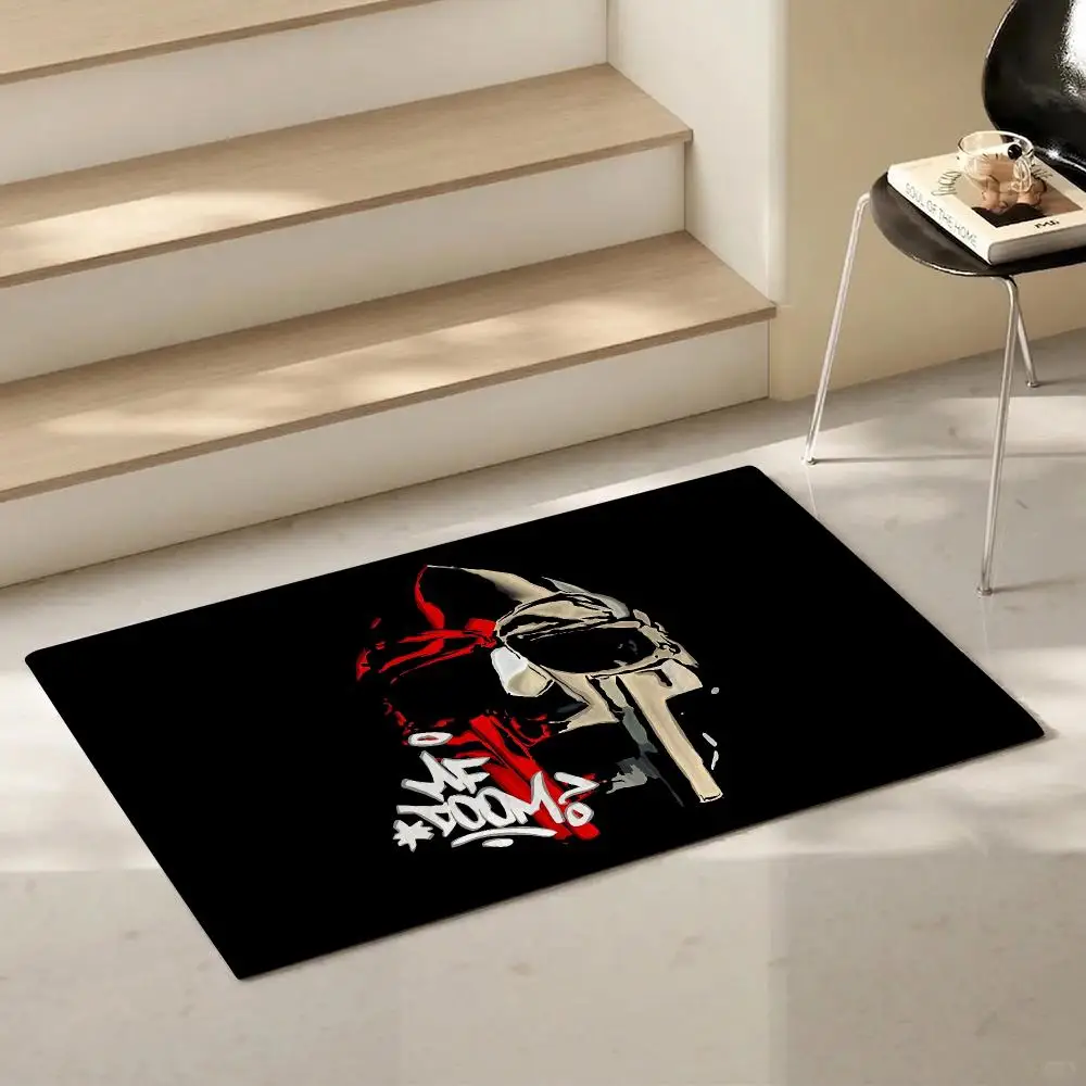 Iconic Rapper MF DOOM Floor Mat Eco-Friendly Flannel Doormat Non-Slip Odorless Soft Short Plush Indoor Floor Rug