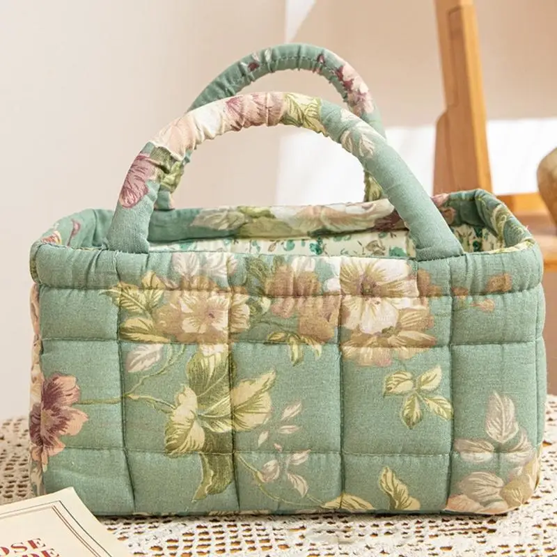 QX2E Multipurpose Fabric Organizers Basket Craft Of Breathable Cotton Materials Portable And Washable 12cm Height