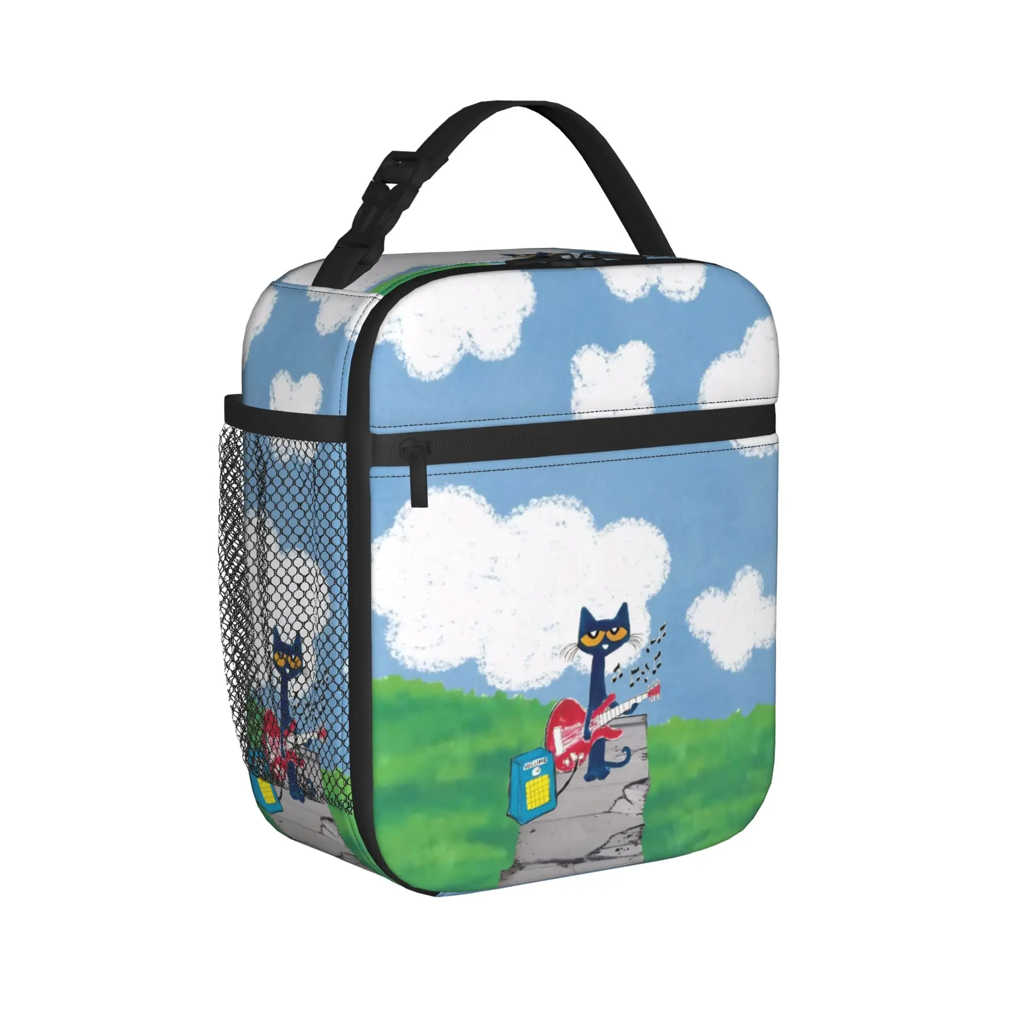 Bolsa de almuerzo aislada Pete The Cat para hombres y mujeres, bolsas para contenedores de alimentos, lonchera térmica a prueba de fugas para el trabajo