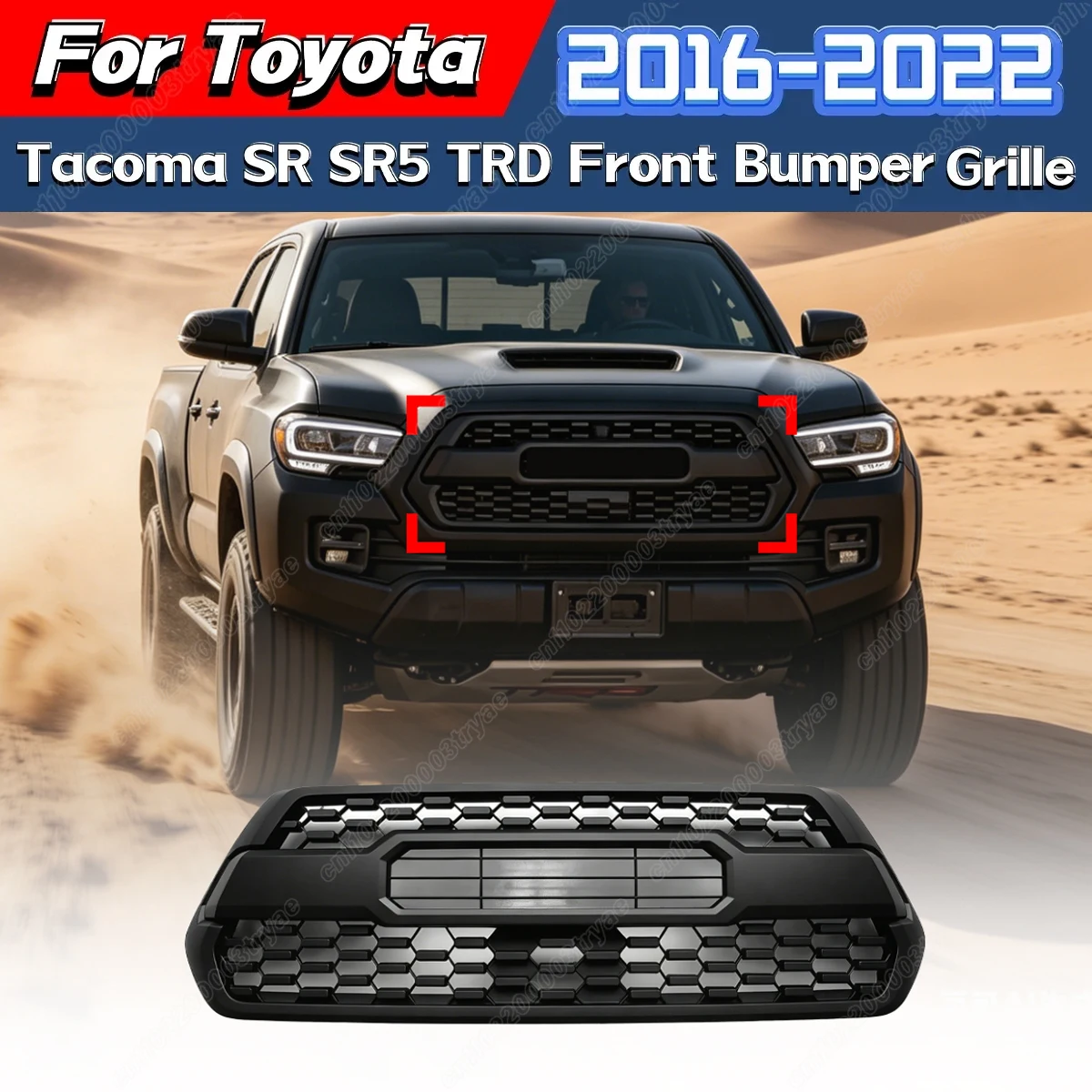 

For Toyota Tacoma SR SR5 TRD 2016 2017 2018 2019 2020 2021 2022 Front Bumper Air Intake Grille Air Intake Diffuser Body Kit