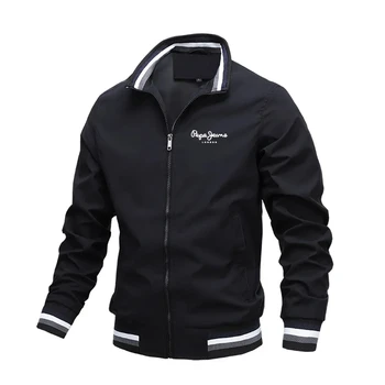 New Spring and Autumn Men's Stand Collar Casual Zipper Jacket Outdoor Sports Coat Windbreaker Jacket for Men Waterproof Bomber