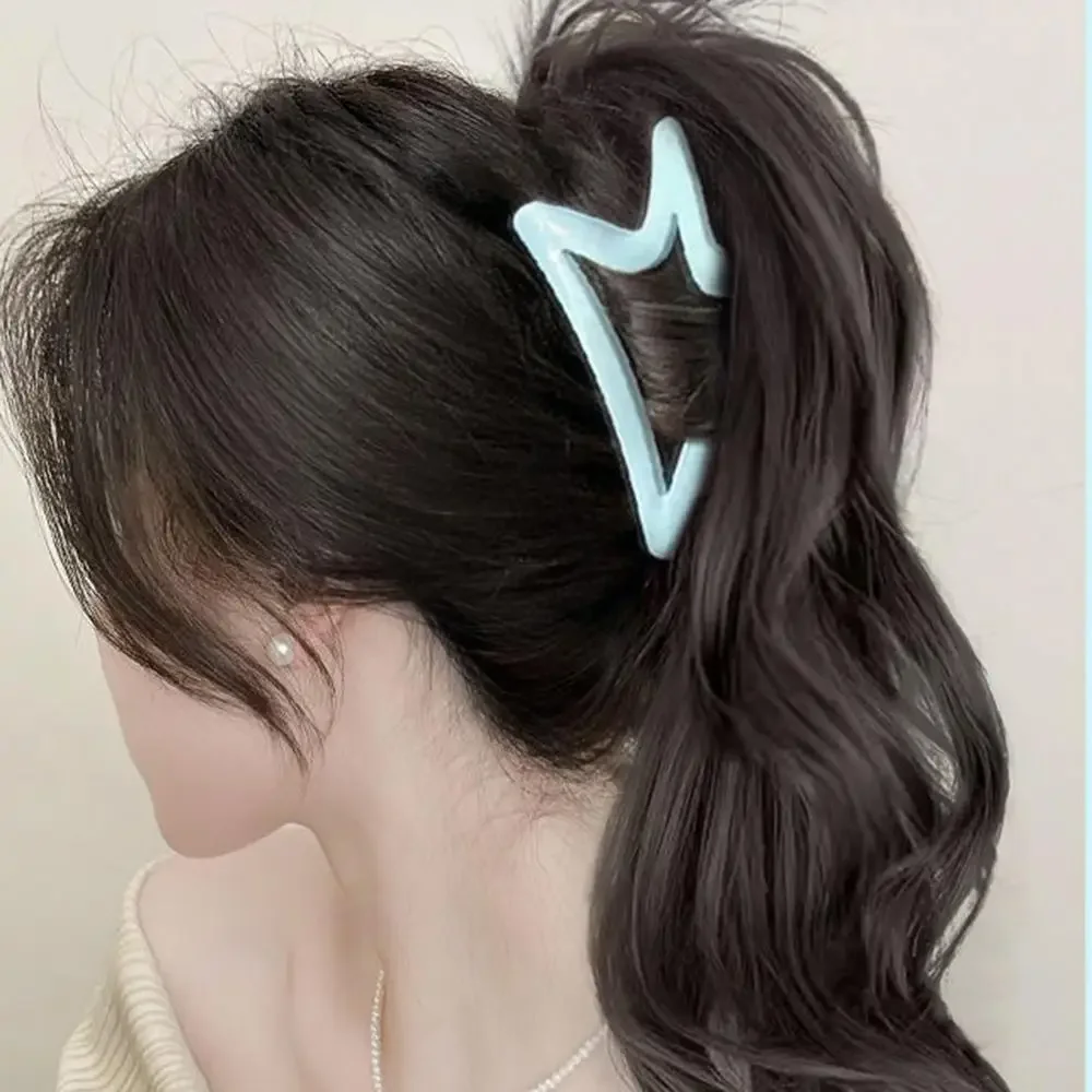 Women's Y2k Synthetic wig hairpin shark clip ponytail simulation hair starfish hollow grab clip wig sweet fashion hair accessori