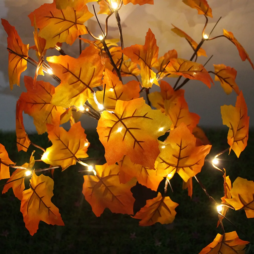 

Lighted Maple Tree Warm White Led Operated Tabletop Decor For Autumn Festival Flexible Branches Silk Leaves