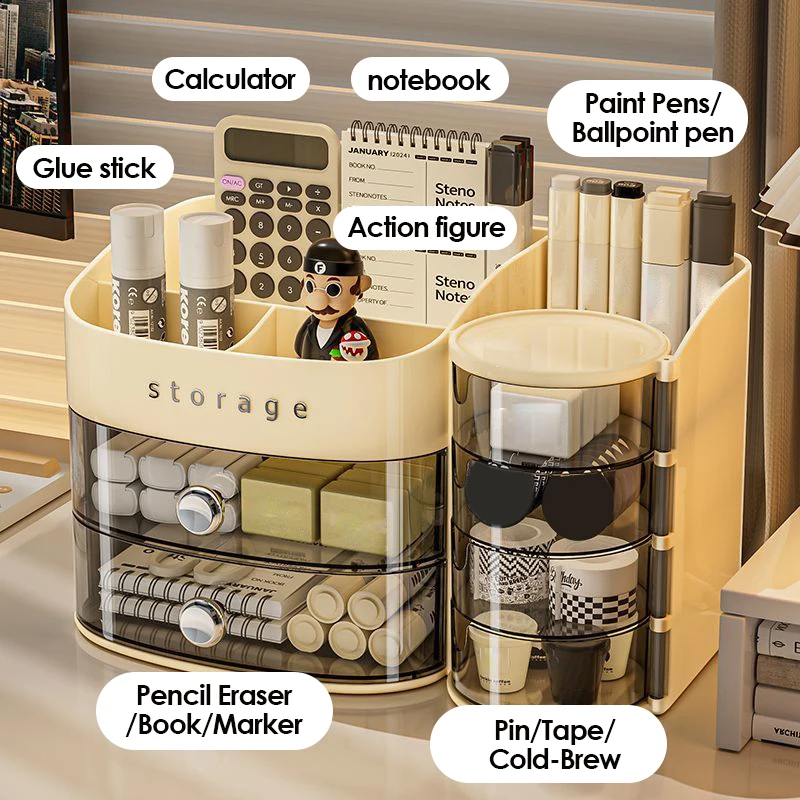 

Cosmetic Storage Box Large Capacity Transparent Drawer Jewelry Makeup Storage Box Multi-layer Multi-functional Desktop Organizer