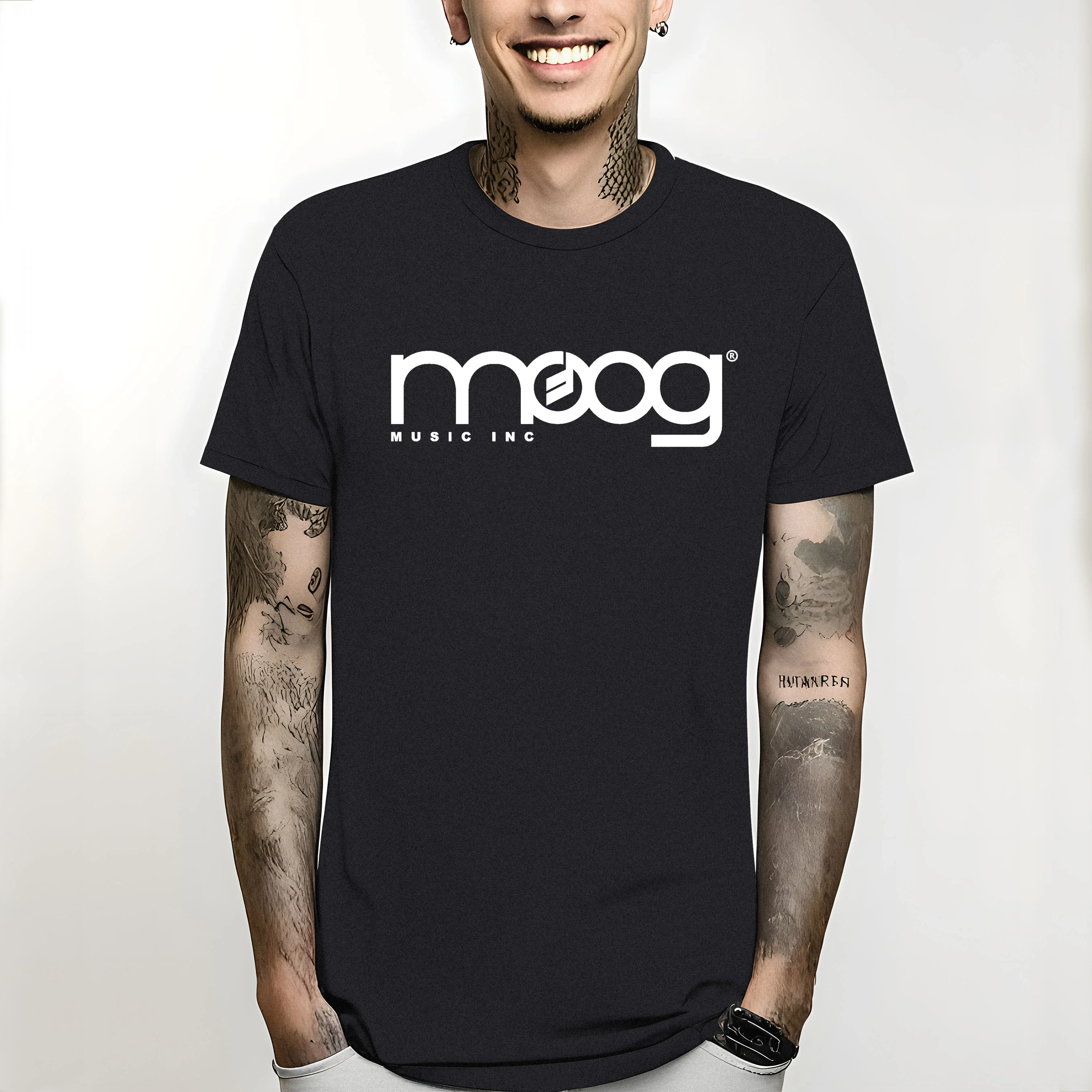 Camiseta clássica masculina, Top TeesEstilo fashion, 100% algodão, novo, minimalista, Moog, Synth Music Inc, moda analógica, novo, 2022