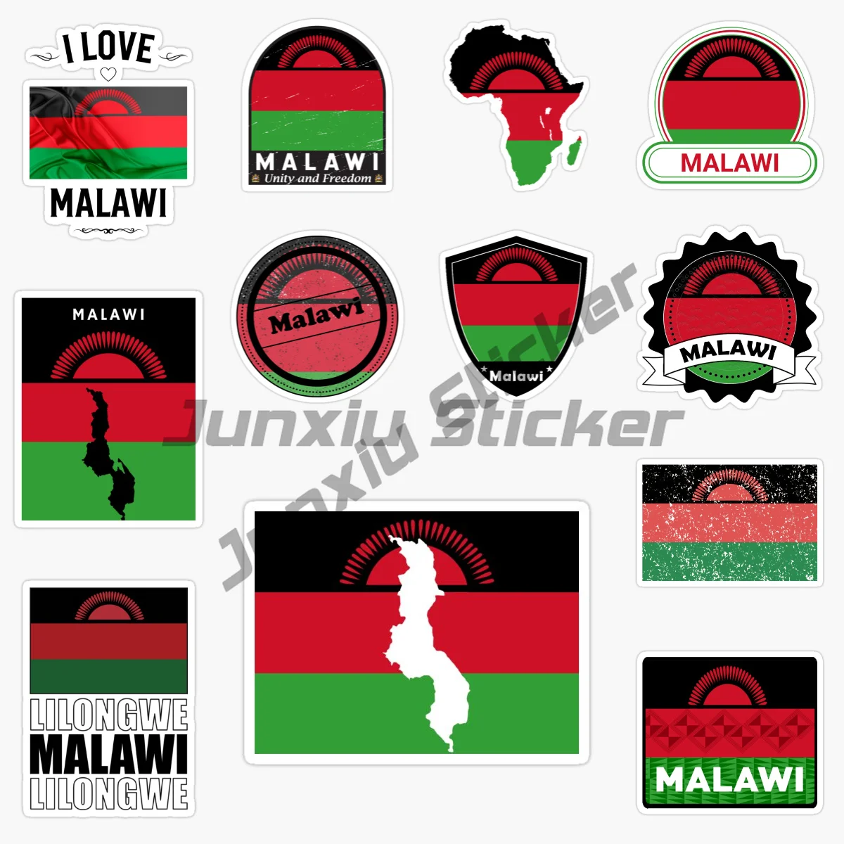 

Creativity MALAWIAN Flag Map PVC Car Stickers Scratch-Proof Vinyl Accessories Waterproof Decoration Decals