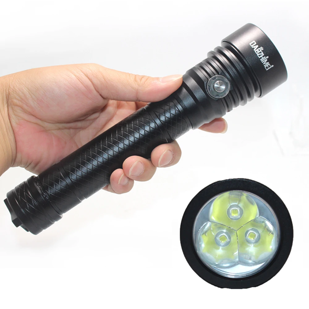 Linterna LED superbrillante de 6000 lúmenes para buceo, 4 modos, subacuática, táctica, 26650