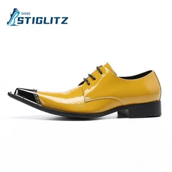 Solid Snake-Print Genuine Leather Oxfords Point Toe Square Heel Brogues Men's Formal Wear Dress Shoes Men's Fashion Casual Shoes