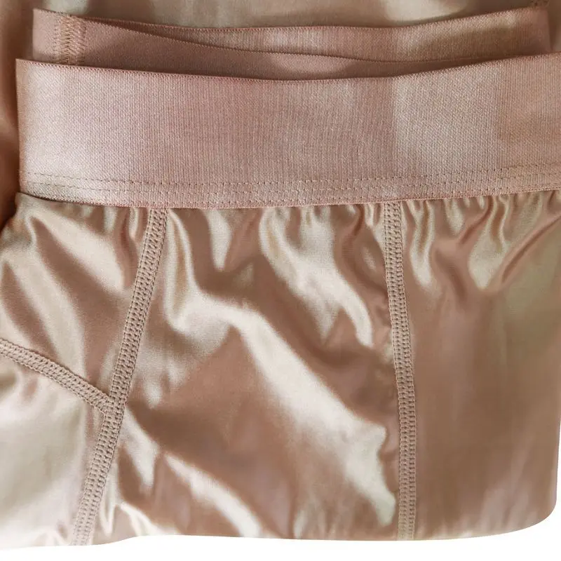 Glossy Summer Satin Men Skinny Running Shorts Fitness Plus Size Underwears Sport Bottoms