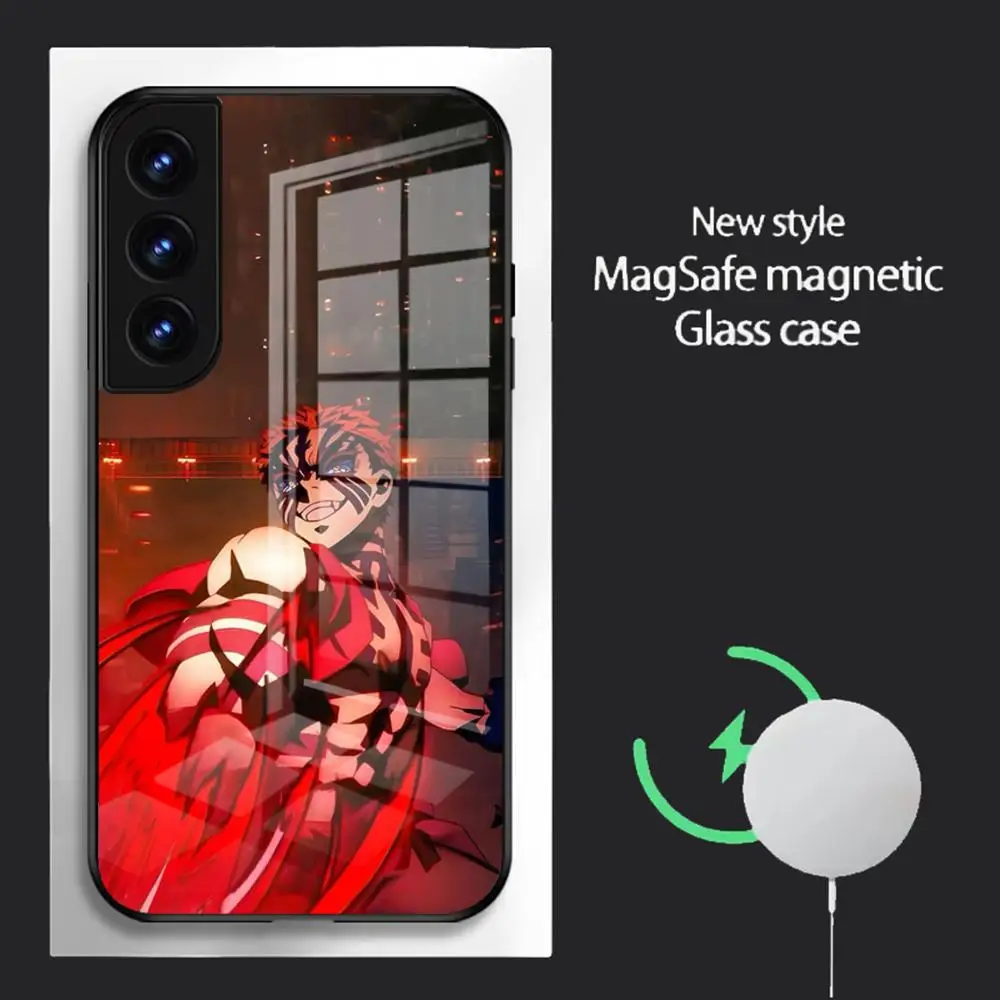 A-Akaza Anime Phone Case For Samsung S26 S25 S24 S23 S22 S21 S20 FE Plus Ultra Glass Magnetic Case