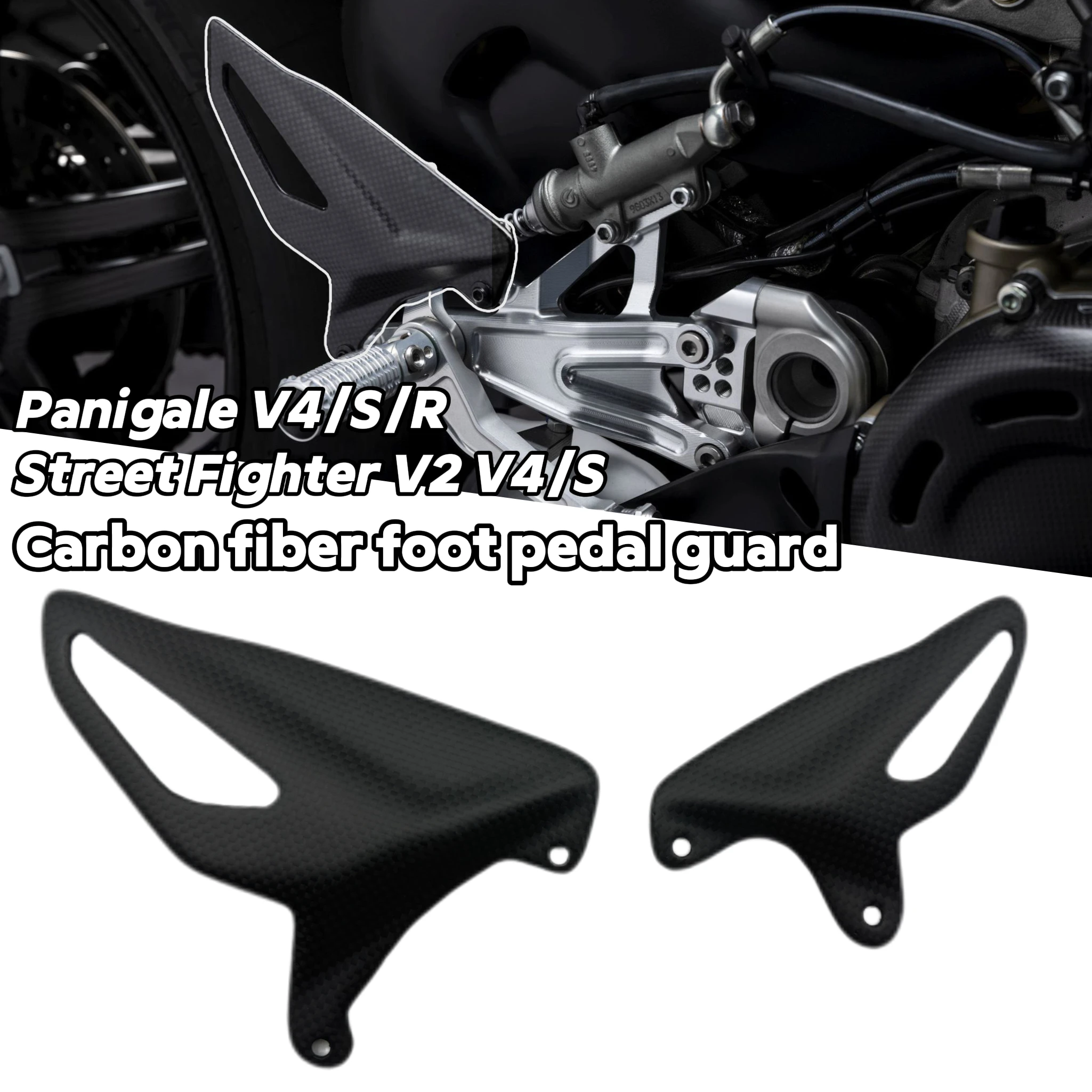 

Для Ducati Panigale V4 V4S V4R Street Fighter V2 V4 V4R модифицированные аксессуары для мотоциклов педаль каблук защитная доска из углеродного волокна