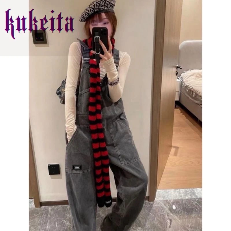 Harajuku Y2k Gothic Stripe Long Scarves Japanese Punk Fashion Women Scarf Autumn Winter Streetwear Warm Knitted Scarf