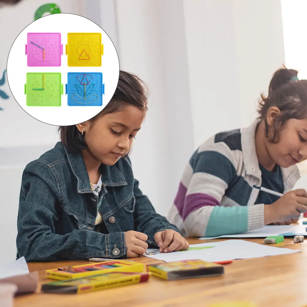 

Набор для изучения геометрии: развивающая доска для математики, безопасный обучающий инструмент для детей, креативное пособие для изучения геометрии