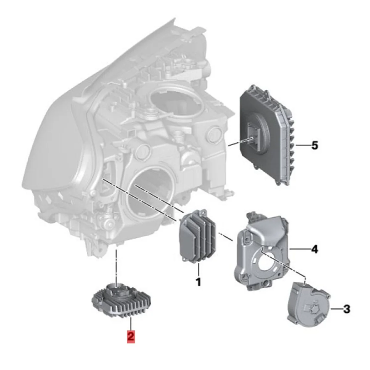 Módulo de luz diurna LED, farol dianteiro esquerdo, fonte de luz olhos de anjo, BMW 5 G30 G31 G38 16-2018, 63117214939