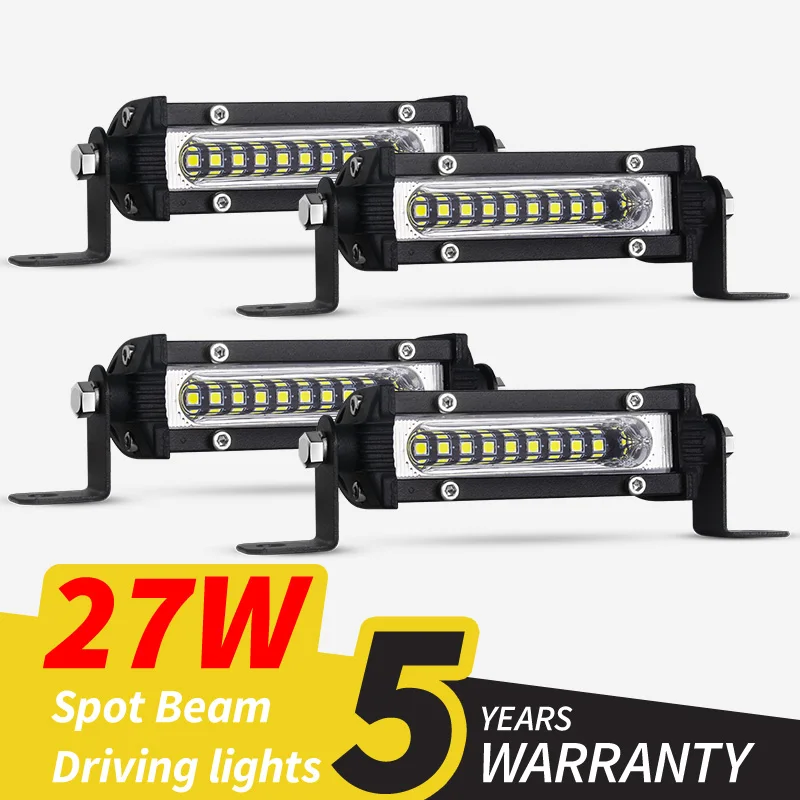 27W 9 LED Offroad Car Work Light Spotlight Off Road Daytime Running Light 9-32v Flood Beam For Jeep 4x4 ATV 4WD SUV Car Styling