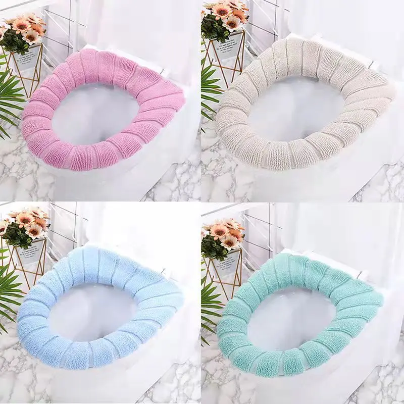 Warm Universal Portable Soft Thickened Winter Plush Toilet Cover Pad O-type Toilet Seat Can Be Cleaned Toilet Fixtures