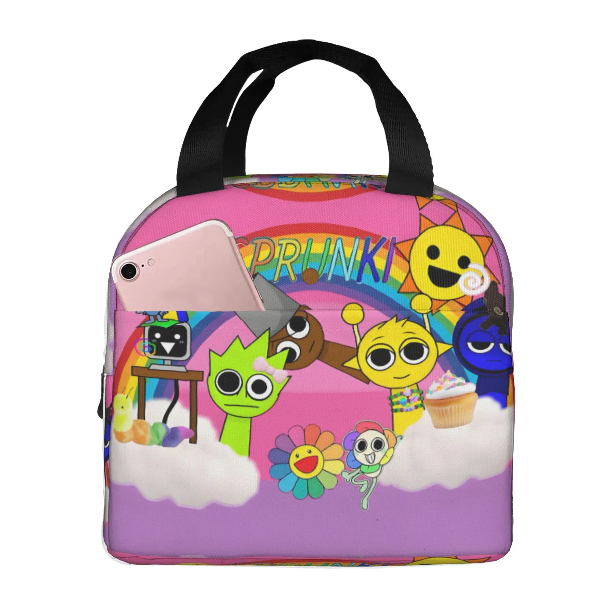

Custom S-Sprunkies Insulated Lunch Bag for Work School Music Game Portable Cooler Thermal Lunch Box Men Women