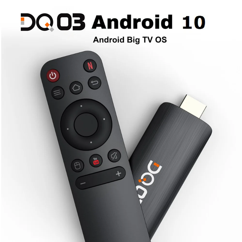 VONTAR DQ03 Mini TV Stick Android 10 QuadCore 1G8G 2G16G يدعم 4K@60fps HDR10+ 2.4G&5.8G Dual Wifi TV BOX Android 10.0