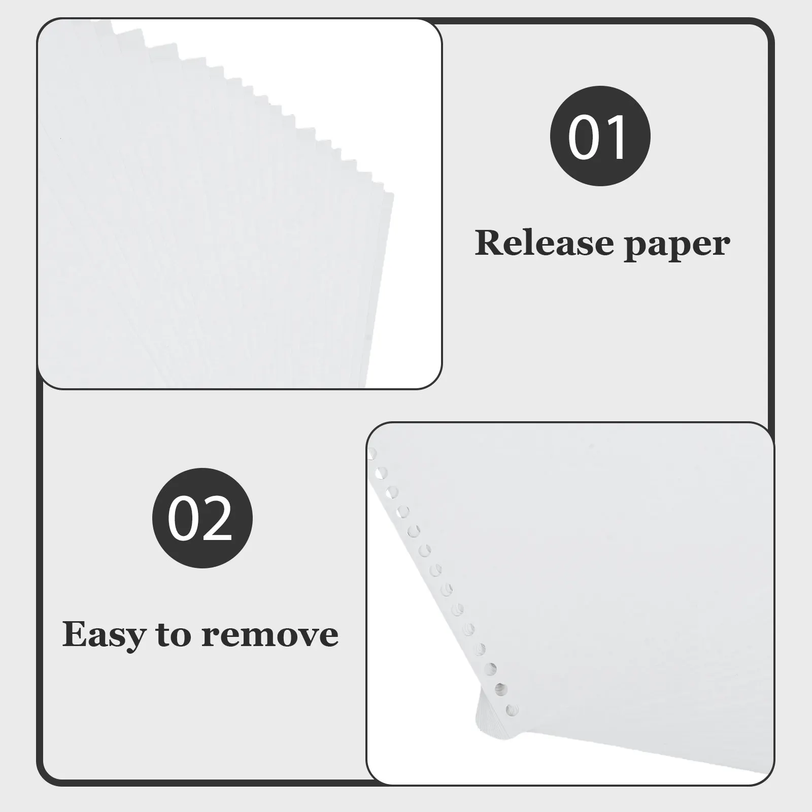 200Sheets A4 Reusable Sticker Album Refill Pages Double-Sided Release Paper Loose Leaf Binder Sheet for Scrapbooking Journaling