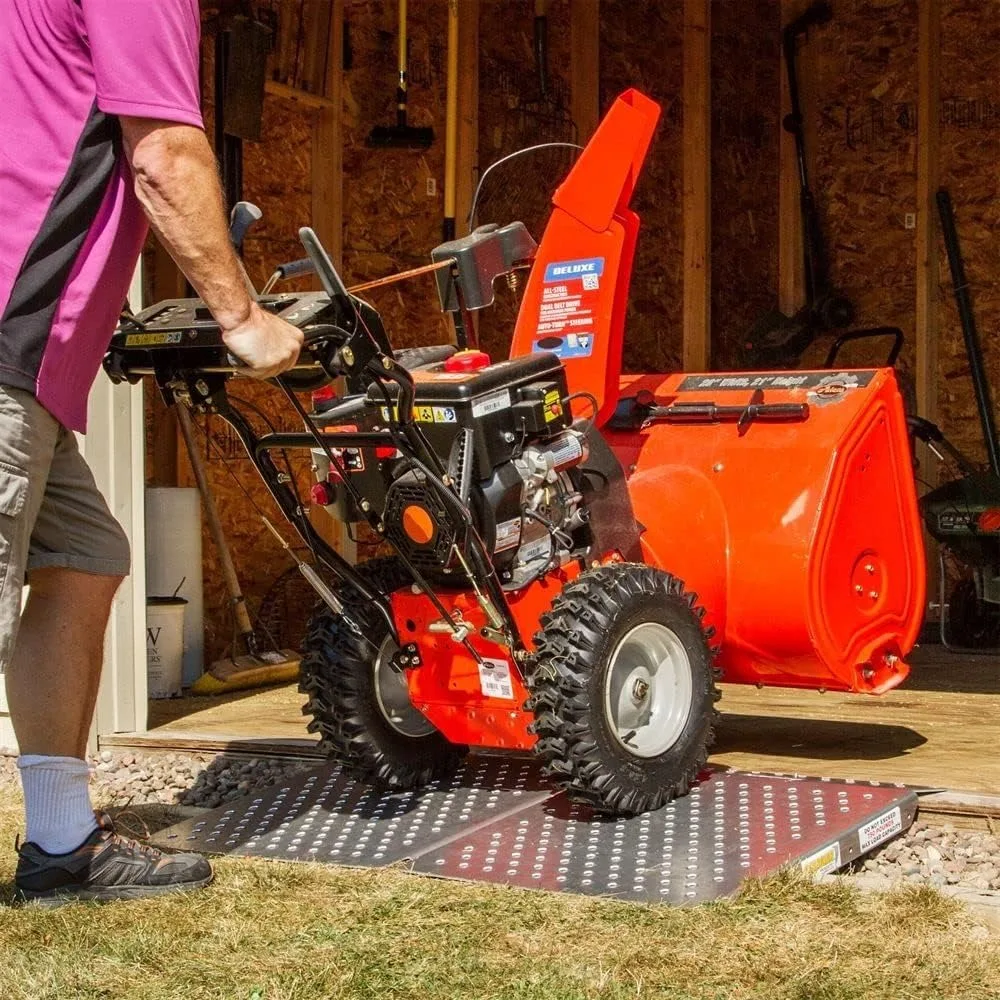 Aufbewahrungsrampen für Schuppen aus Aluminium – Landschaftsbau für Rasenmäher, ATV, Golfwagen, 1.500 Pfund. Kapazität mit Stanzplatten-Traktion 29"x24"-2er-Pack
