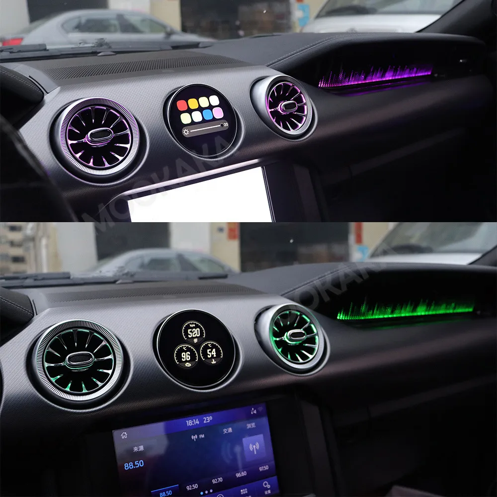 Digital Virtual Cockpit For Ford Mustang 2011~2018 LCD Small Instrument Panel Front Passenger Ambient Light And Turbo Air Vent