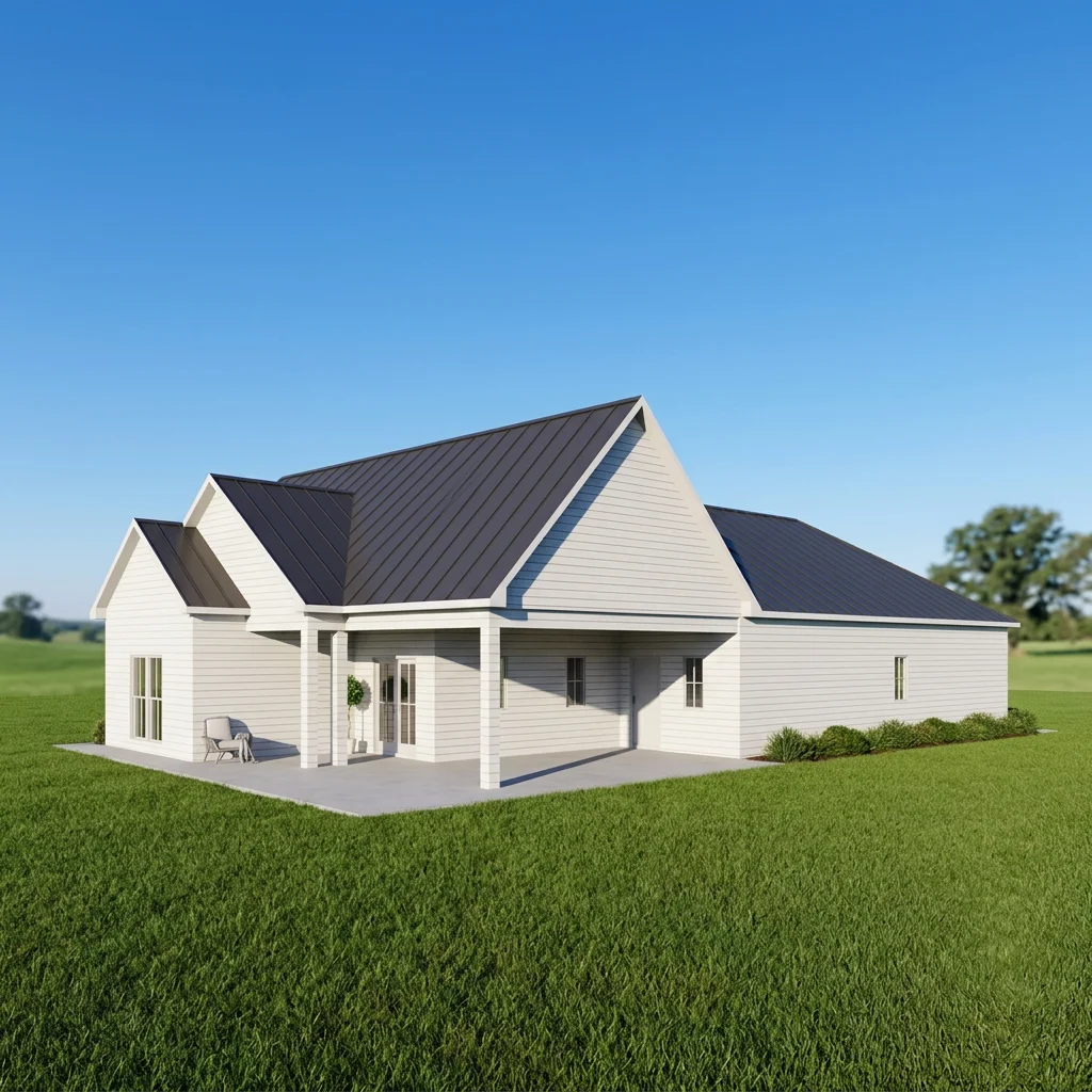 3 Bedrooms Prefabricated Galvanized Light Gauge Steel Frame Single Family House with Modern Modular Prefab Home Design