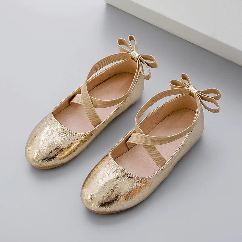 Girl Shoe 3-12Y Baby Girl Christmas Shoes Party Performance Ballet Flats Slip on Boat Shoes Girl Dress Ballerinas Princess Shoes