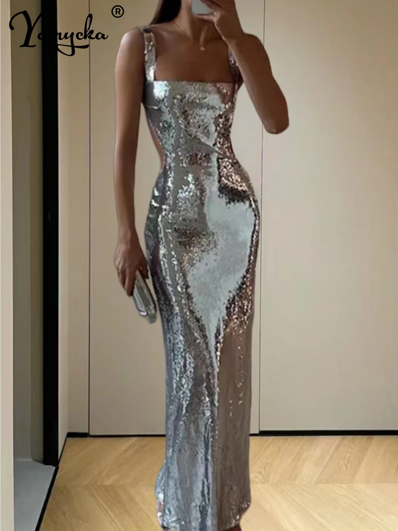 Sexy Backless Sequi… - image