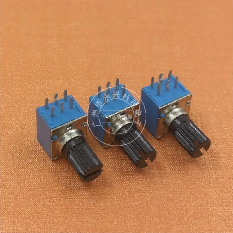 5PCS 6Pin RK097G Dual Audio Power Amplifier Potentiometer B50K B503 Plastic Handle 10mm