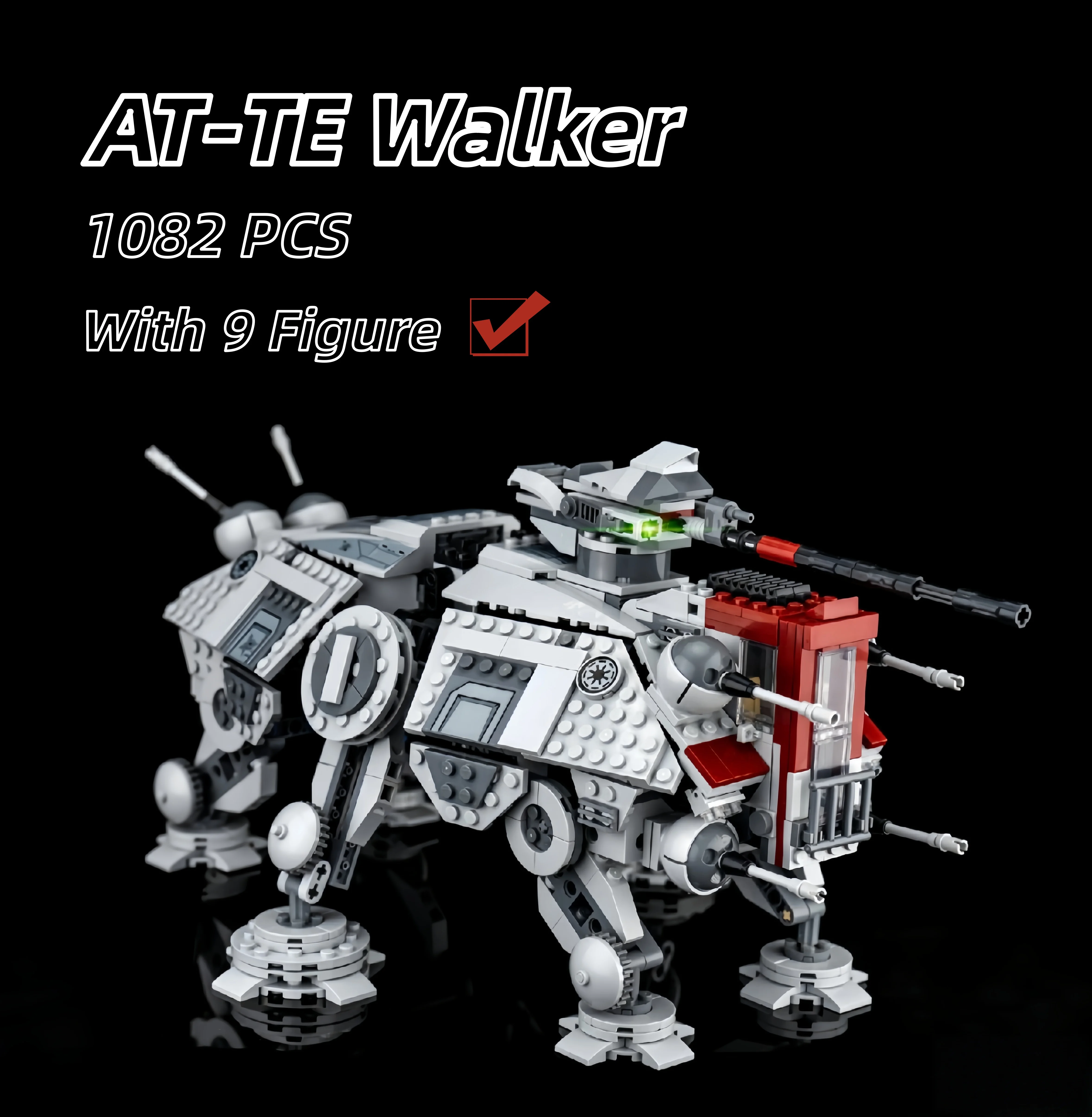

AT-TE All Terrain Walking Machine 1082PCS Building Block Model Sets Compatible with 75337 Assemble Self-locking Bricks Toy Gifts