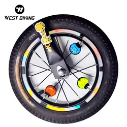 WEST BIKING Children Bicycle Wheel Light Smart LED Spoke Lamp Night Safety Warning Kids Balance Bike Light Cycling Accessories