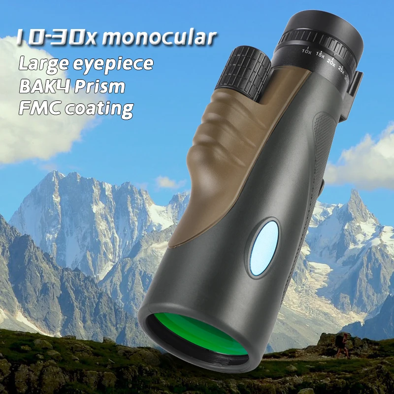 

Military Zoom HD Powerful Binoculars10-30x50 Long Range Portable Professional Telescope Monocular Low Night Vision for Hunting