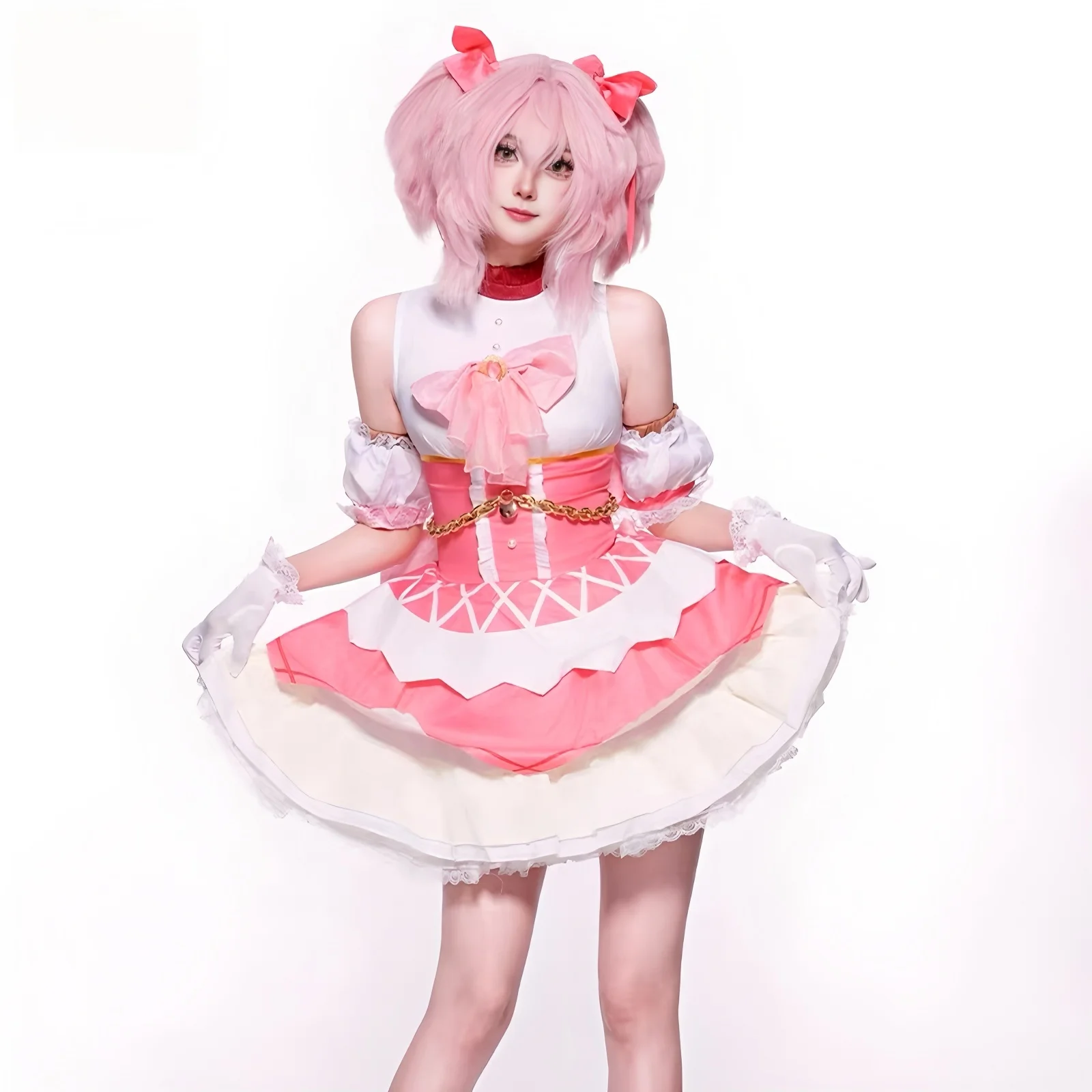 Anime Magical Girl Kaname Madoka Cosplay Costume Puella Madoka Magica Cos Outfits Halloween Carnival Party Dress for Women